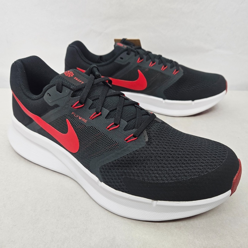Nike Run Swift 3 Running Shoes DR2695-001 Black University Red White Men Size 10